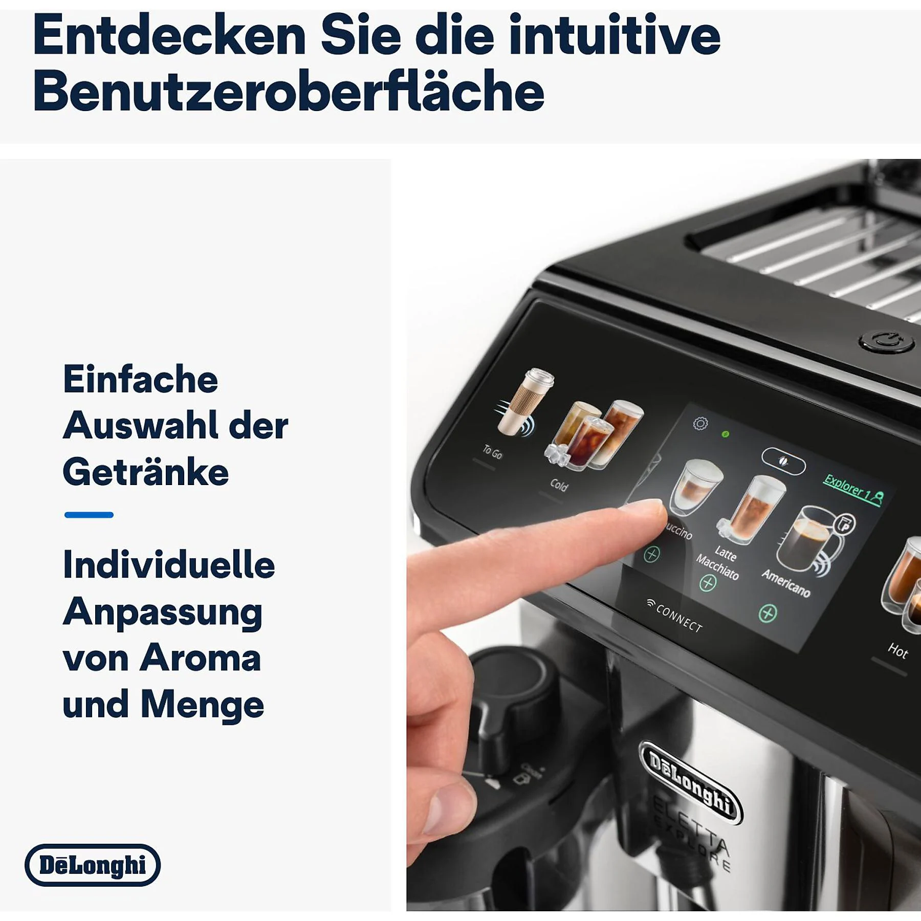 DELONGHI Eletta Explore Cold Brew ECAM450.86.T - über 50 heiße und kalte Rezepte, 4 Benutzerprofile, einfache Bedienung, Kaffeevollautomat Titan – Bild 7