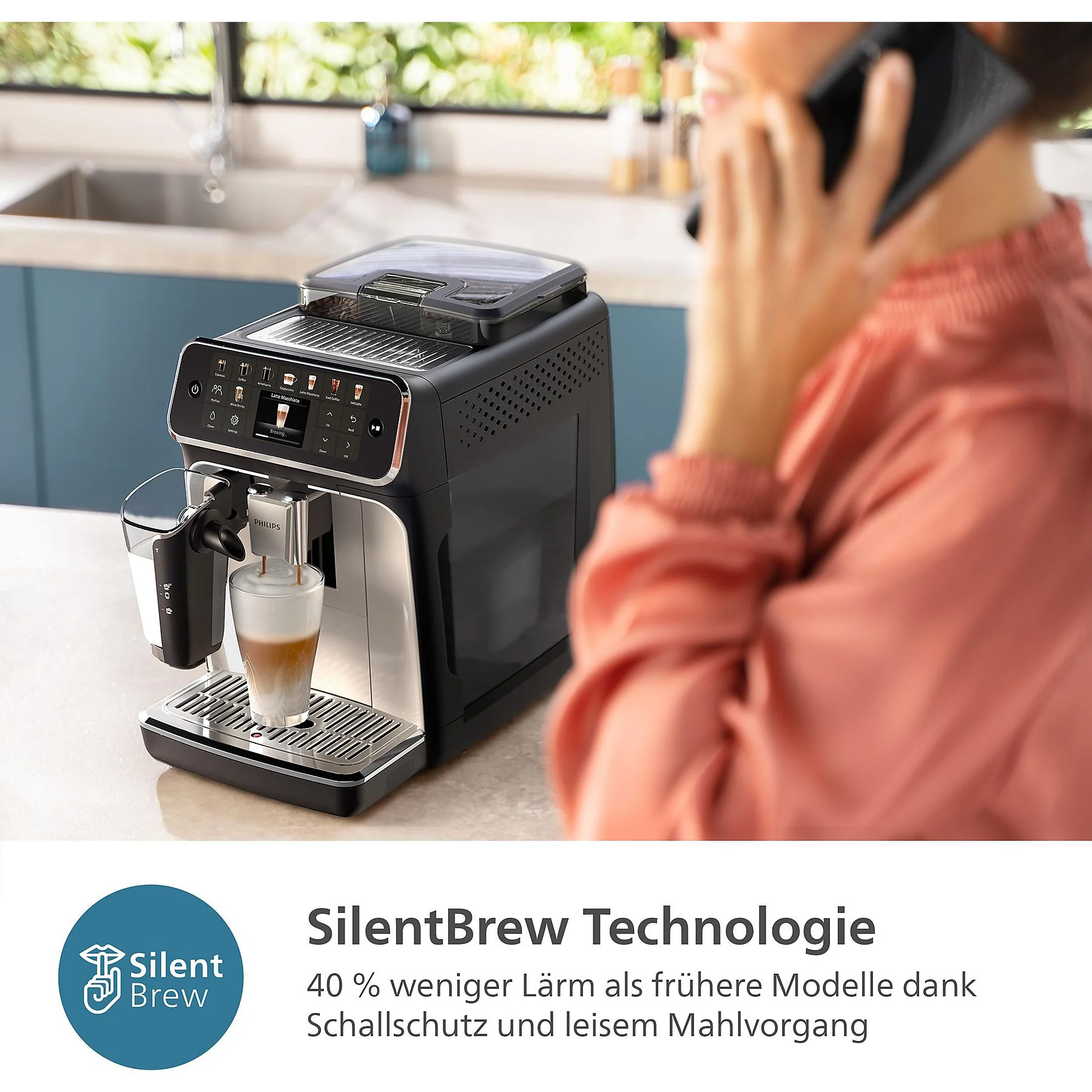 PHILIPS EP5547/90 Serie 5500 LatteGo 19 Kaffeespezialitäten Kaffeevollautomat Schwarz verchromt – Bild 7