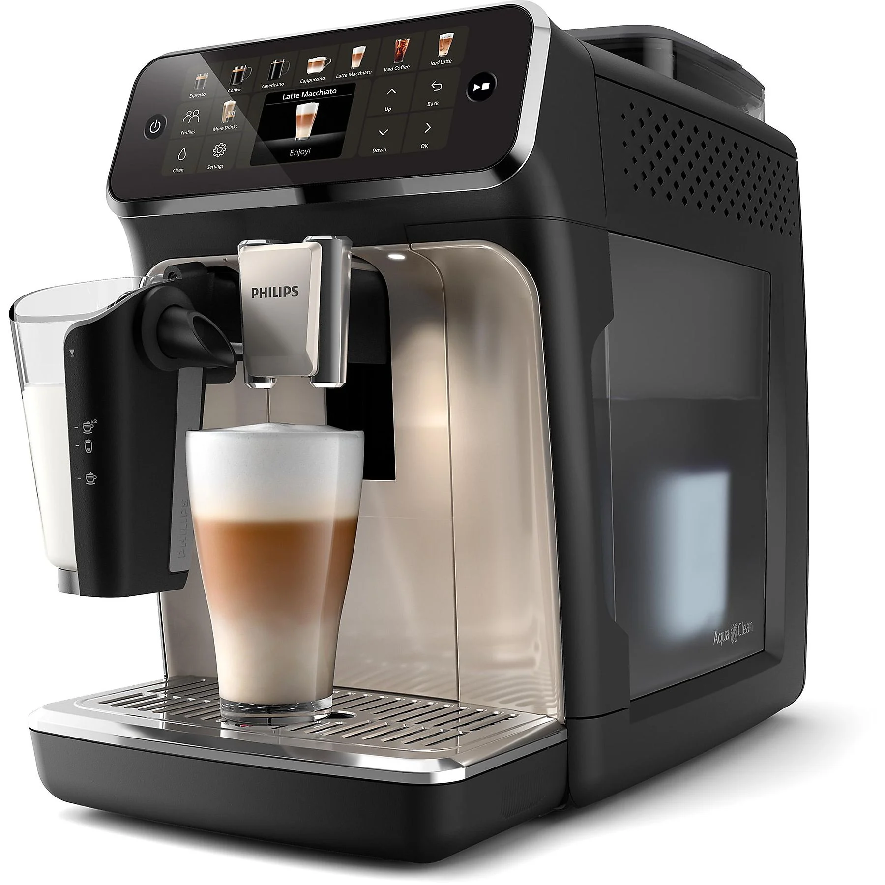 PHILIPS EP5547/90 Serie 5500 LatteGo 19 Kaffeespezialitäten Kaffeevollautomat Schwarz verchromt – Bild 3