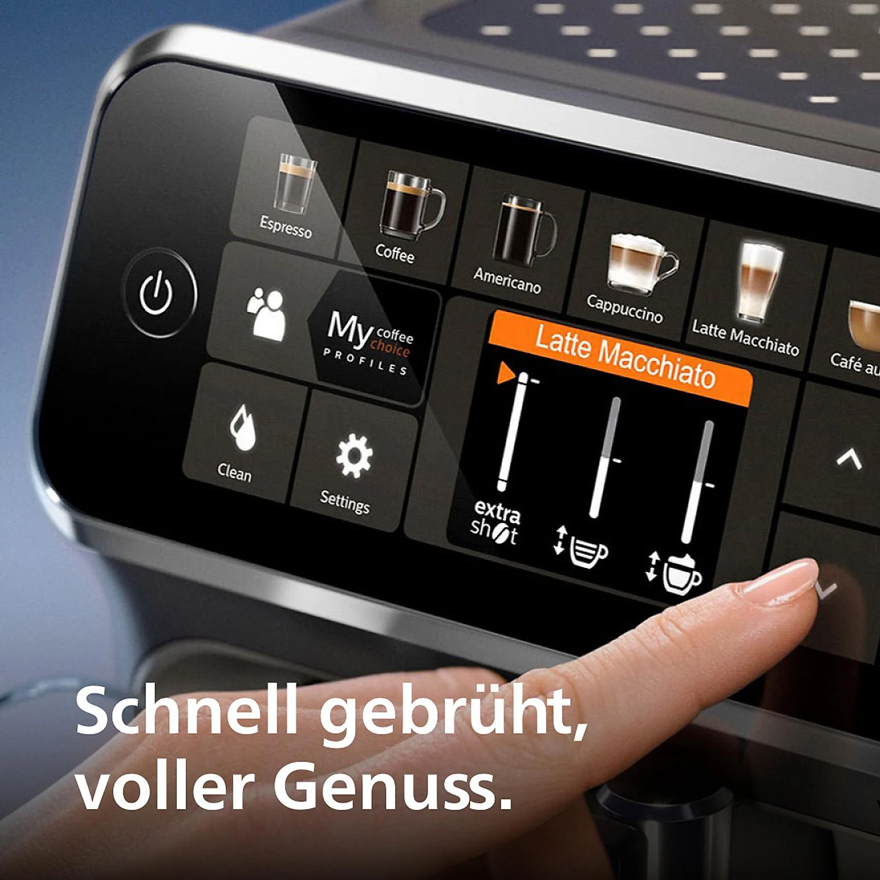 PHILIPS EP5447/90 Serie 5400 LatteGo 11 Kaffeespezialitäten Kaffeevollautomat Schwarz/Chrom – Bild 7