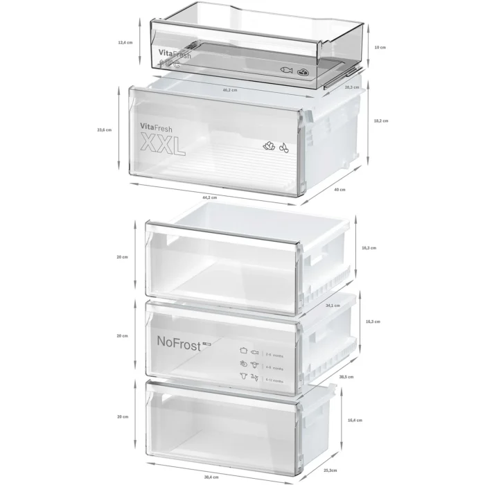 BOSCH KGN392LAG Serie 4 Kühgefrierkombination (A, 363 l, 2030 mm hoch, Metall-Optik) – Bild 7